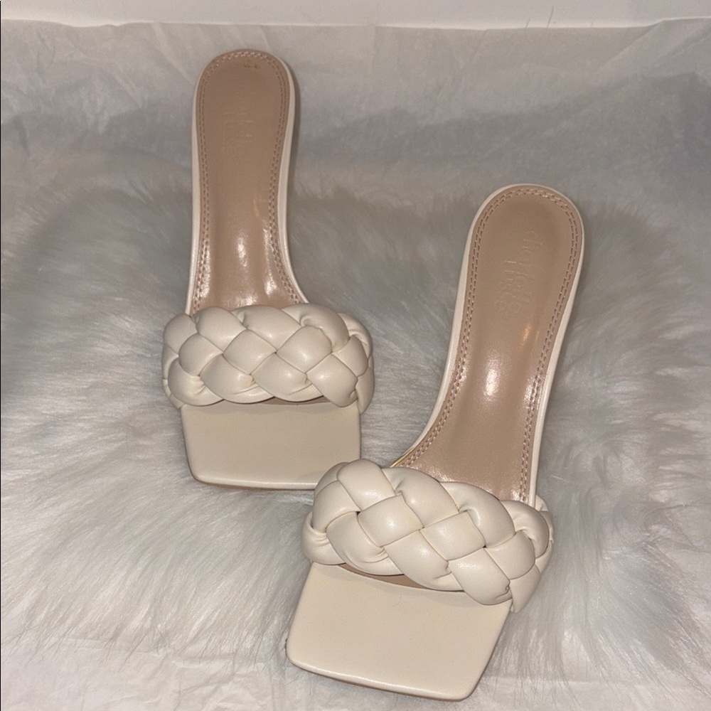 Elegant Cream (more off white) Braided Women's Heels